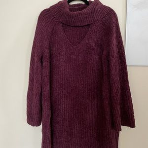 Oversized maroon Lane Bryant sweater, size 18/20.
